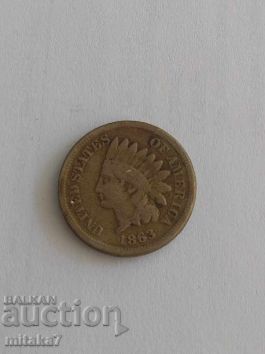 1 cent 1863, SUA 1 cent 1863, SUA