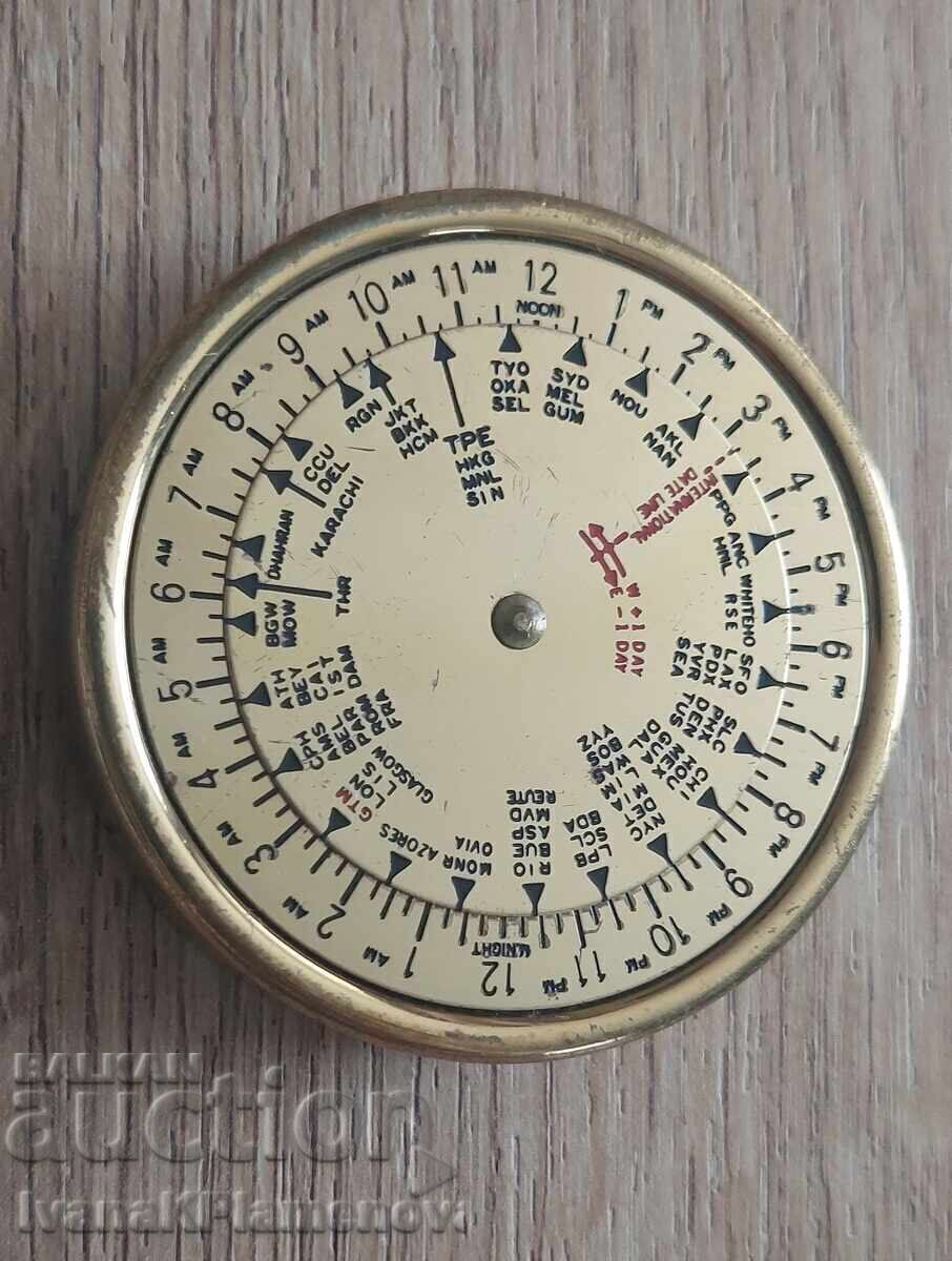 Brass World Time Desk Indicator