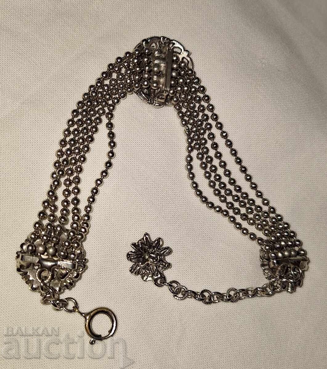 Beautiful vintage women's bracelet with red stones - 7