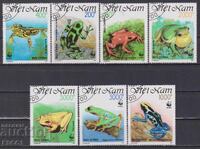 Timbre ștampilate WWF Fauna Broaște 1991 din Vietnam