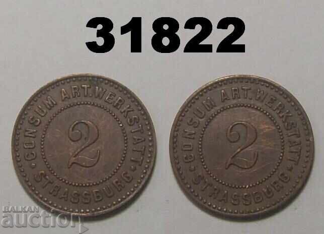 2 pfennig Consum Art. Werkstatt Strassburg jeton 2 pfennig Consum Art. Werkstatt Strassburg jeton