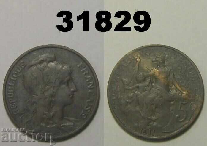 Franța 5 centime 1911