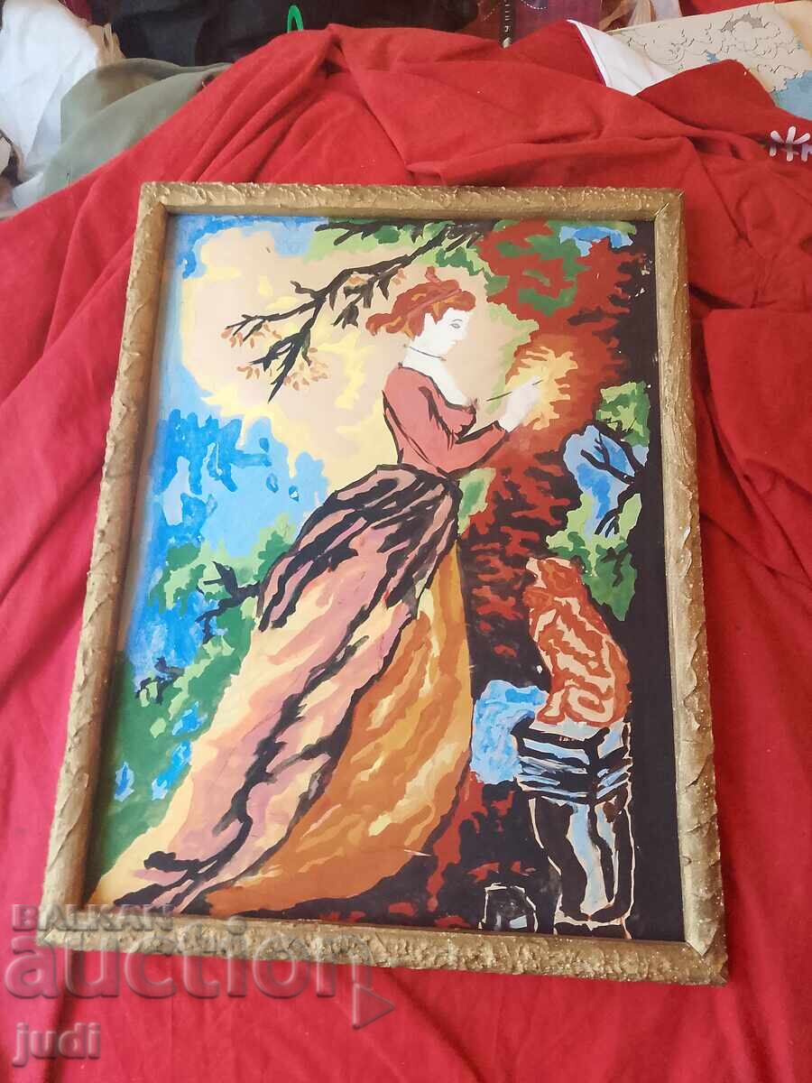 Old mixed media painting