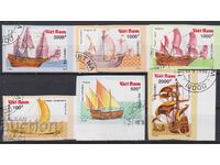 Σφραγισμένες μη διάτρητες γραμματόσημα Πλοία 1990 από το Βιετνάμ