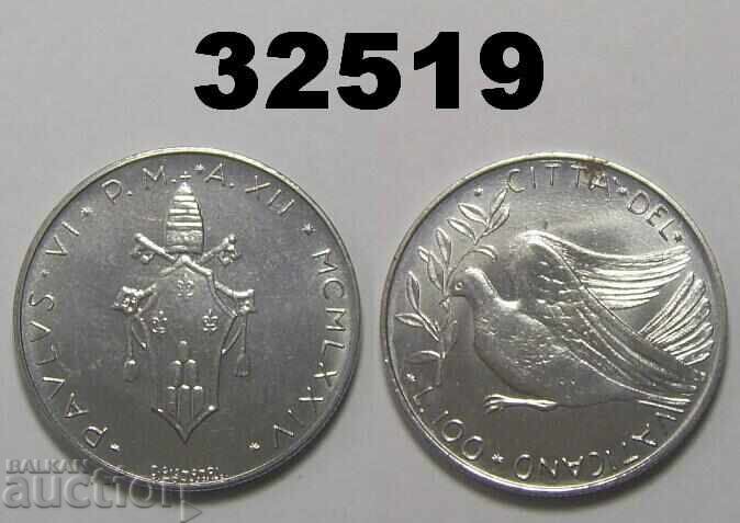 Ватикан 100 лири 1974 Ватикана Ватикан 100 лири 1974 Ватикана