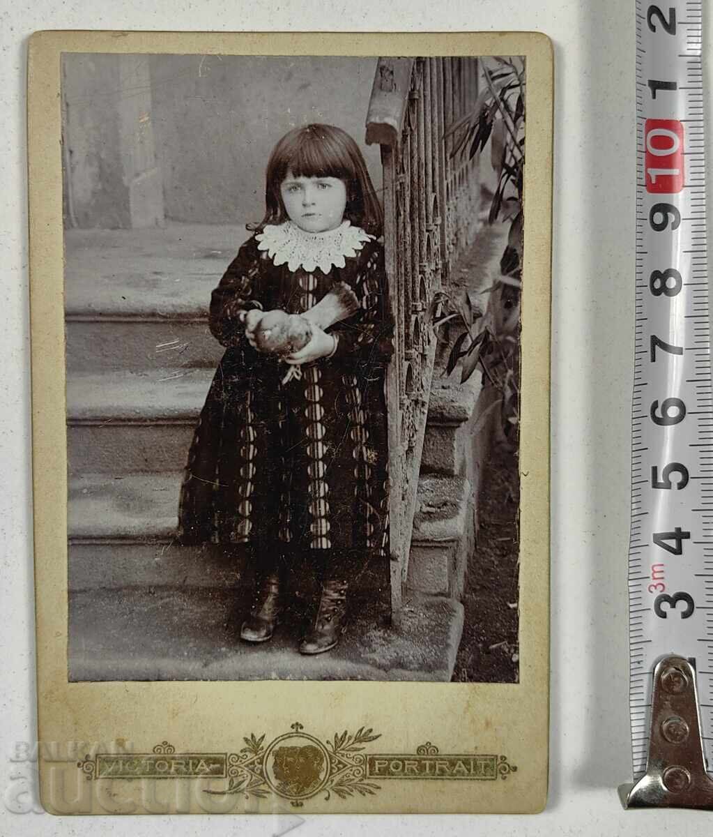 СТАРА ДЕТСКА СНИМКА ФОТОГРАФИЯ КАРТОН КНЯЖЕСТВО БЪЛГАРИЯ