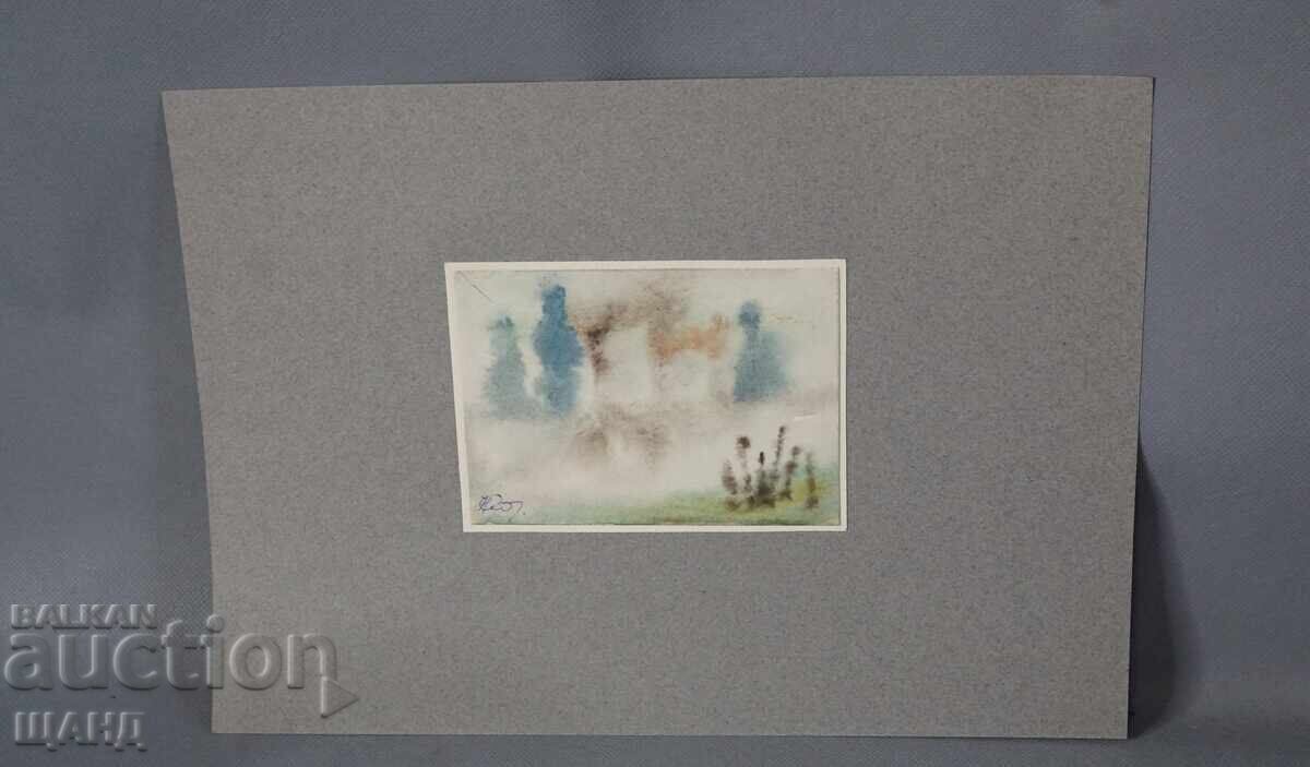 Old Master Watercolor Painting Landscape