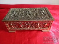 Παλαιό ΜΠΑΡΟΚ Κουτί, Επιχρύσωση, Χερουβείμ, Άγγελοι