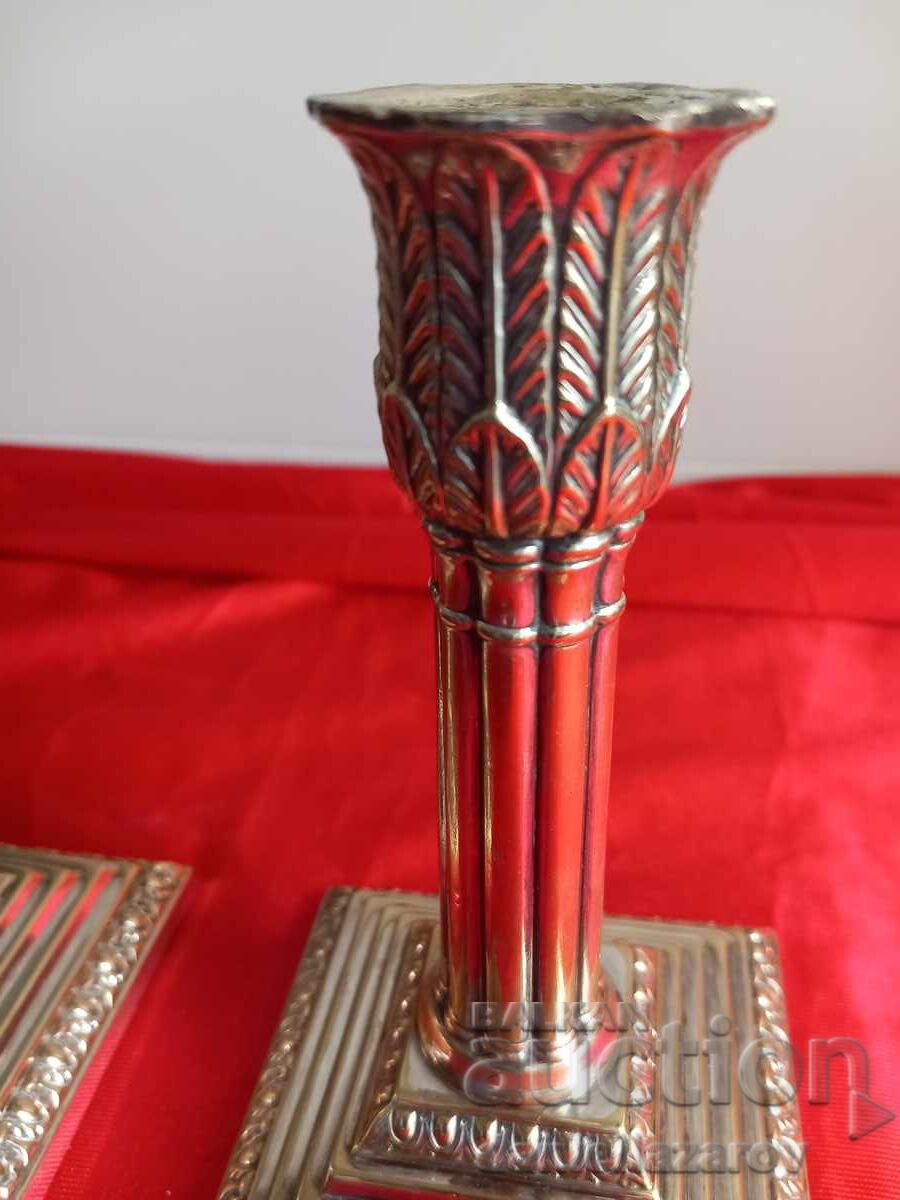 Стари Английски Дебело Посребрени СВЕЩНИЦИ. Маркирани! с цена 85.00 лв. | € 43.46