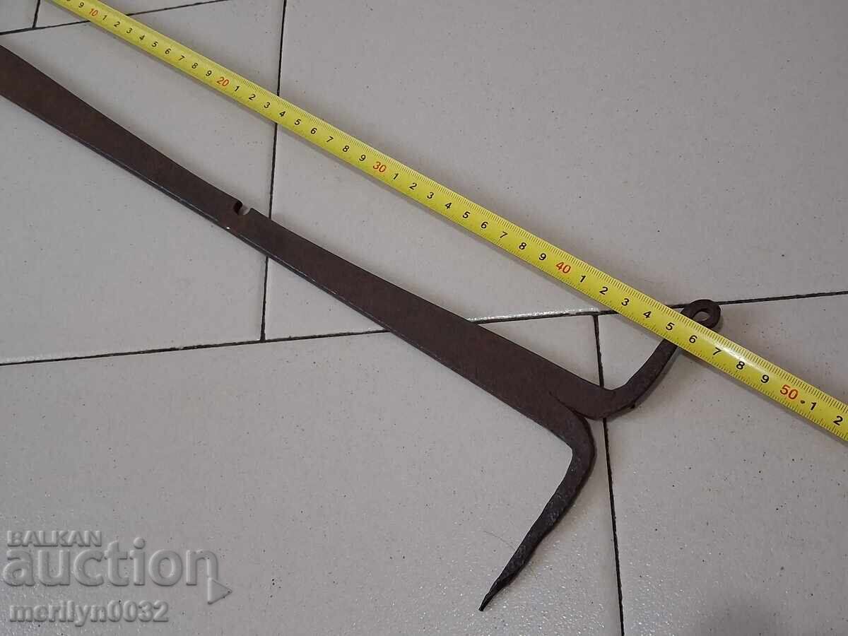 Старо ковано стъргало, ковано желязо, примитив - 7