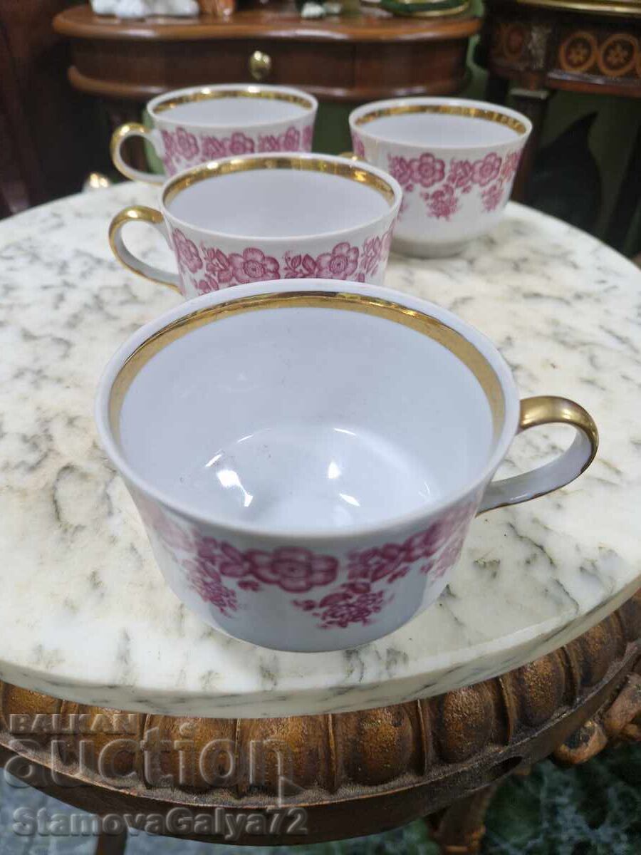 Cești de ceai din porțelan rusesc sovietic antichitate - 6 Cești de ceai din porțelan rusesc sovietic antichitate - 6