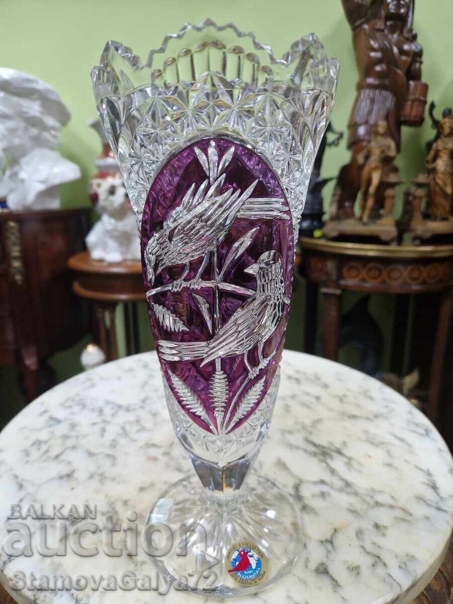 O minunată vază antică germană de cristal