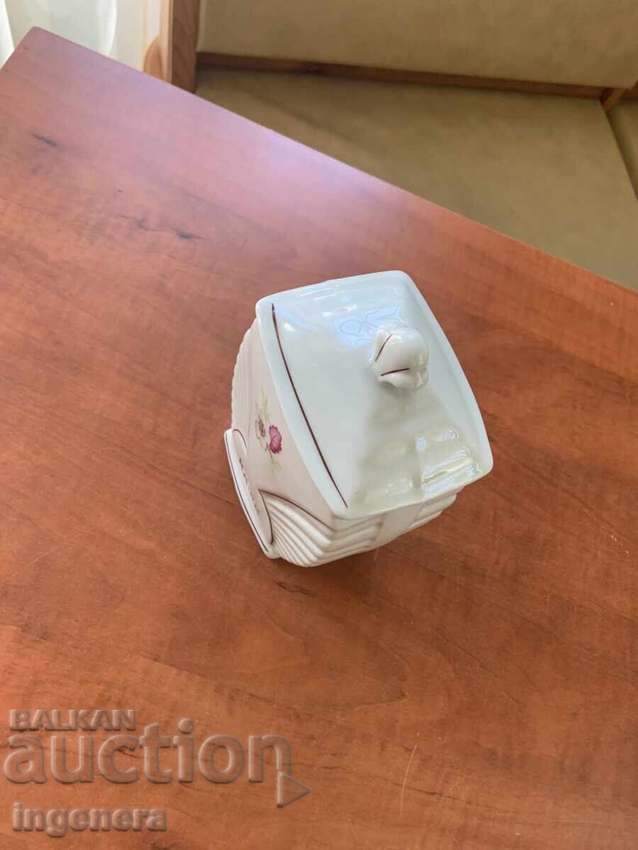 PORCELAIN JAR FOR COFFEE CUP FROM SOCIALIST KITCHEN BULGARIA - 6