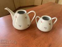 CEAINIC PORȚELAN, CANĂ, ZAHARNIȚĂ, SET DIN PERIOADA SOCIALISTĂ BULGARIA