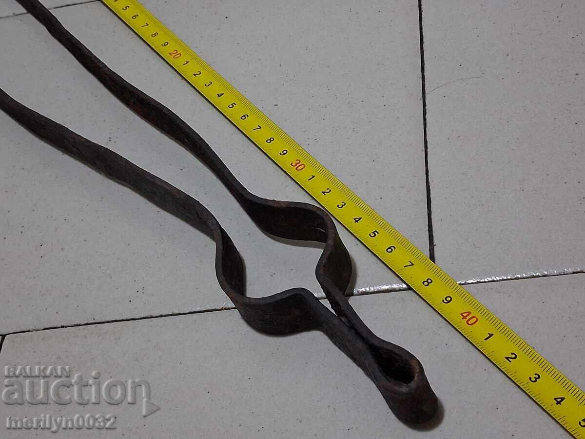 Dilaf vechi, clește, fier forjat pentru cuptor - 7