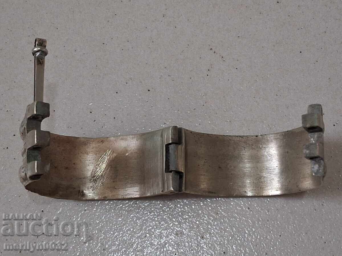 Възрожденска сребърна гривна с щифт сребро накит бижу носия - 6