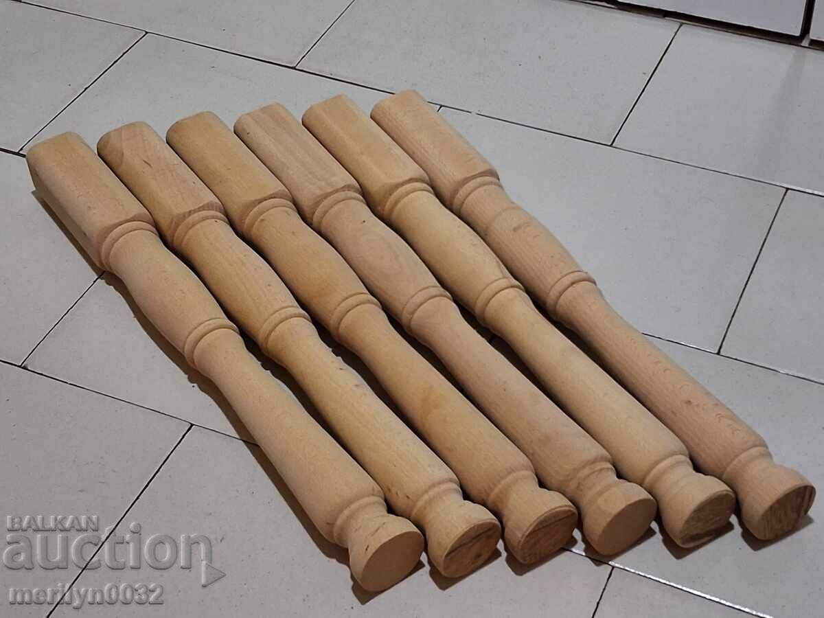 Лот струговани крака от дърво за маса 6 броя дървения мебел - 7