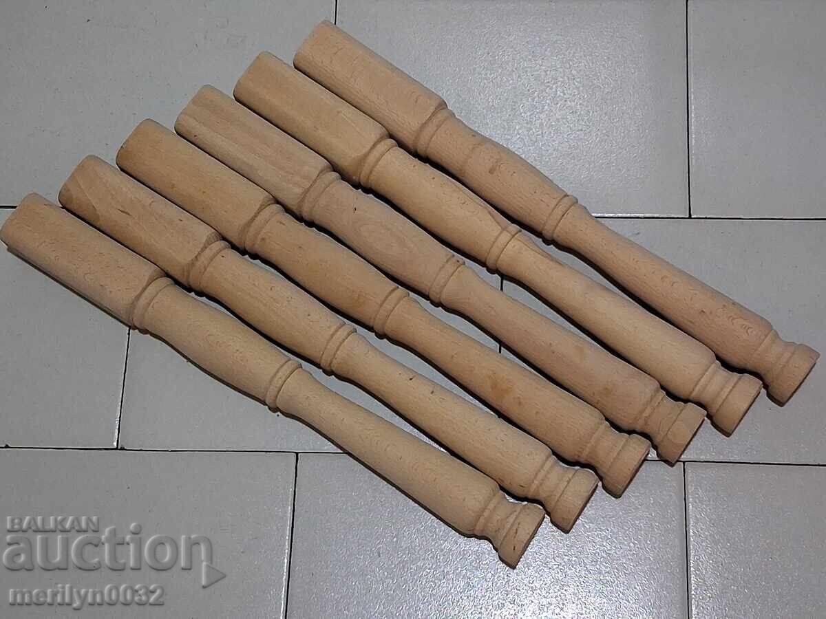 Лот струговани крака от дърво за маса 6 броя дървения мебел