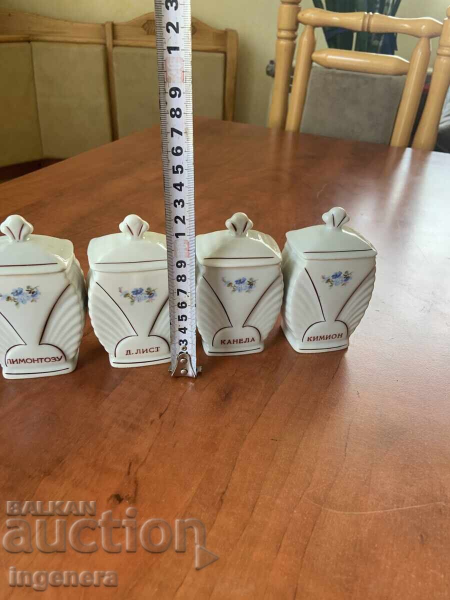 Porcelain Jar for Spices from Socialist Bulgaria - 5 pcs - 5