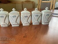 BORCAN DE PORȚELAN PENTRU CONDIMENTE DIN BULGARIA SOCIALISTĂ - 5 BUC