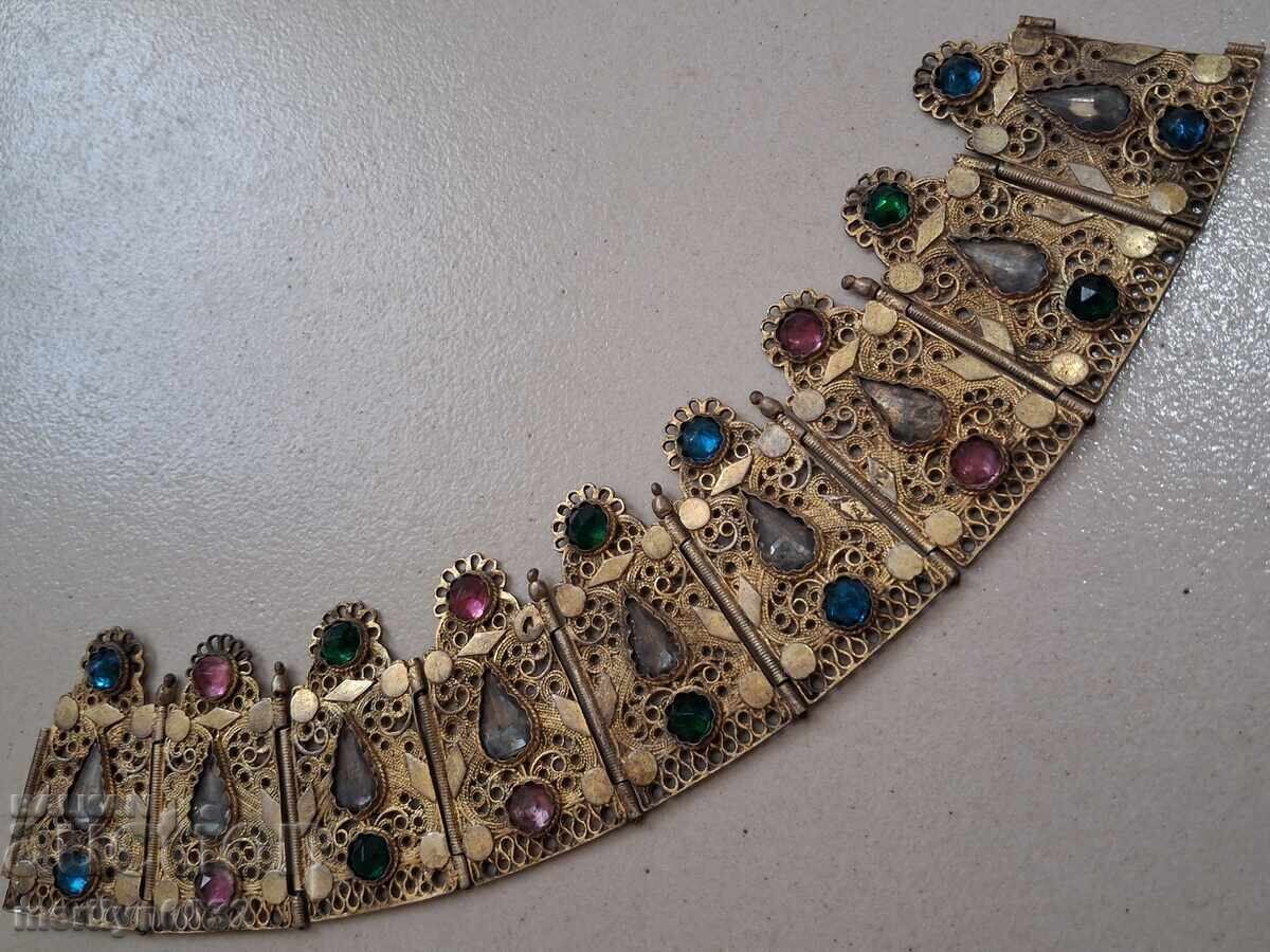 Възрожденски женски накит RRR сребро филигран позлата сокай - 7