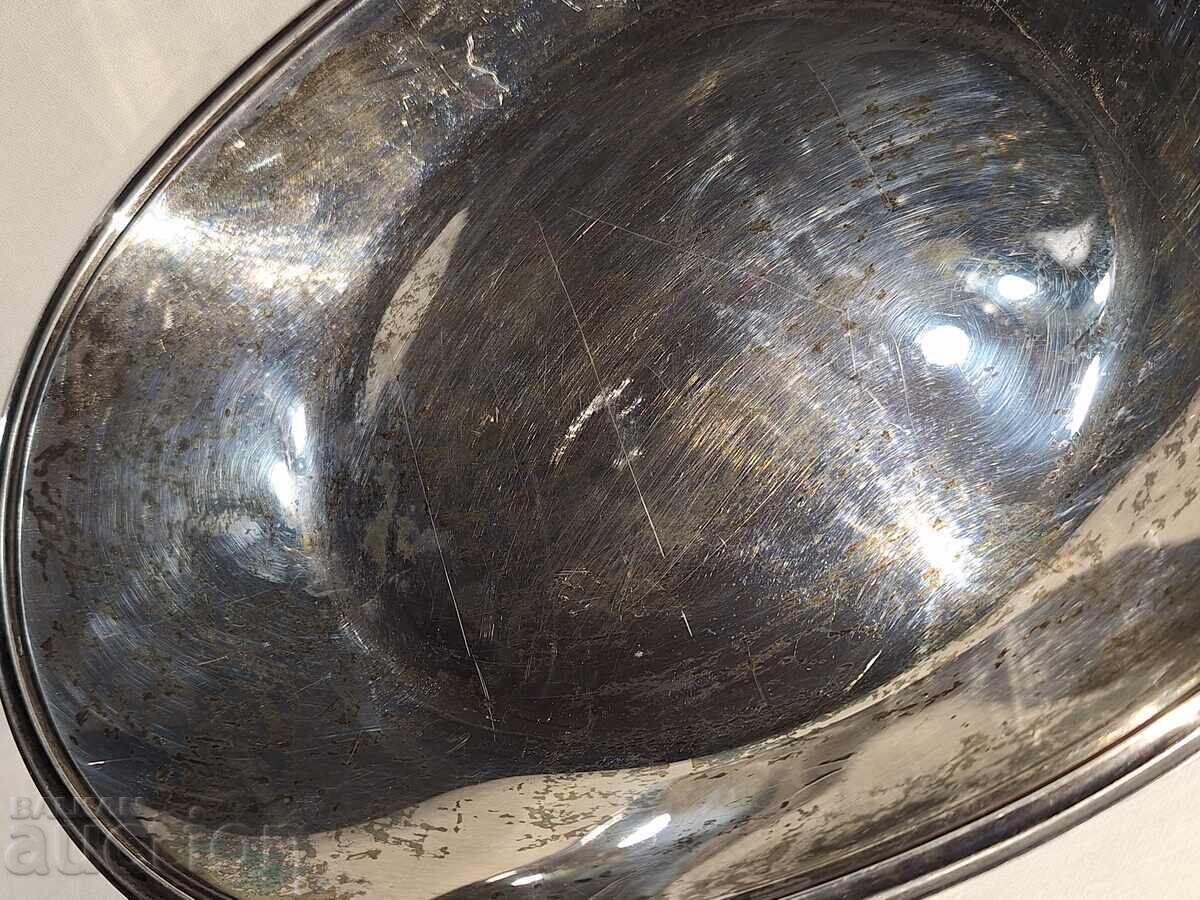 Old silver serving dish/platter -- Wilkens -- 835 - 6