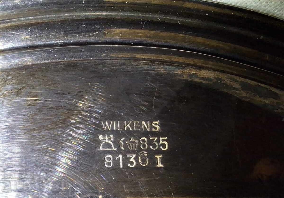 Old silver serving dish/platter -- Wilkens -- 835 - 7