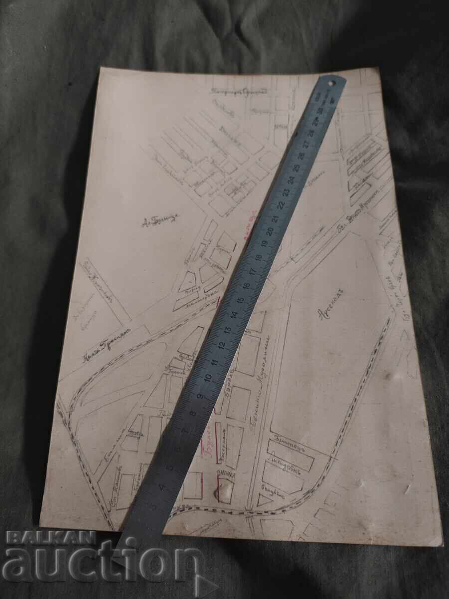 Аукцион Карта , график  за почистване бул. Витоша 1940 София