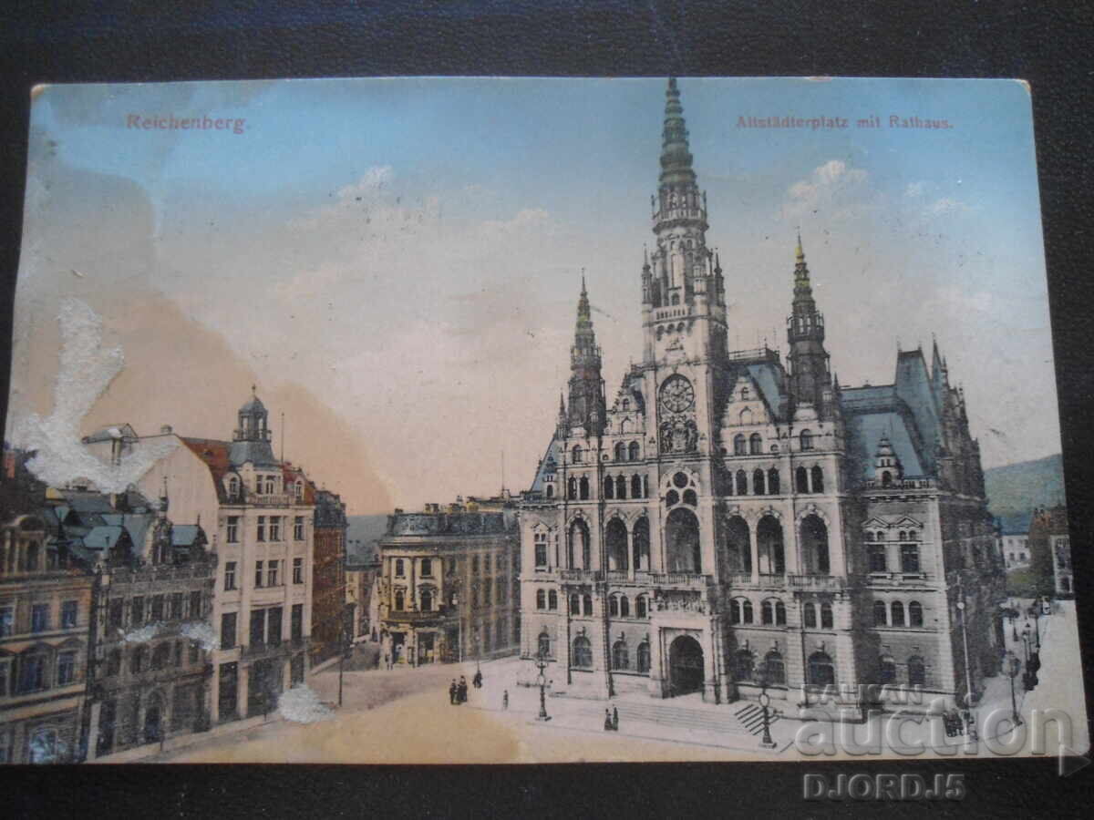 Reichenberg, Piața Orașului Vechi cu Primăria, 29.XII.1911 god