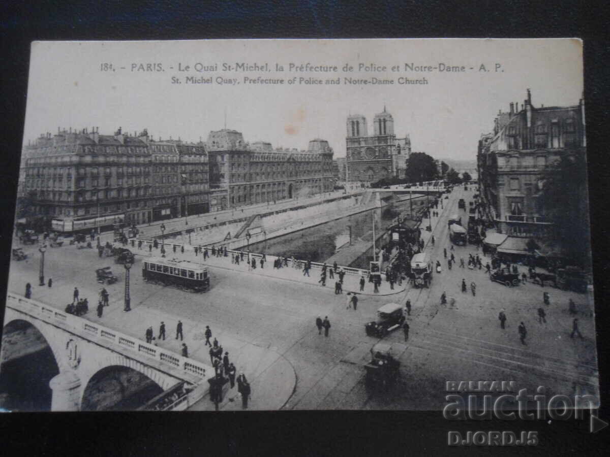 PARIS. Le Quai St-Michel, La Prefectura de Poliție și Notre-Dame