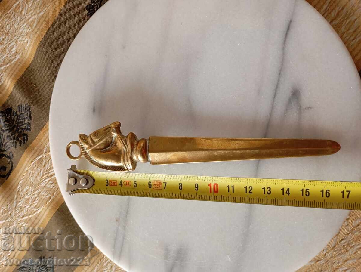 Аукцион месингово ножче за писма-конска глава