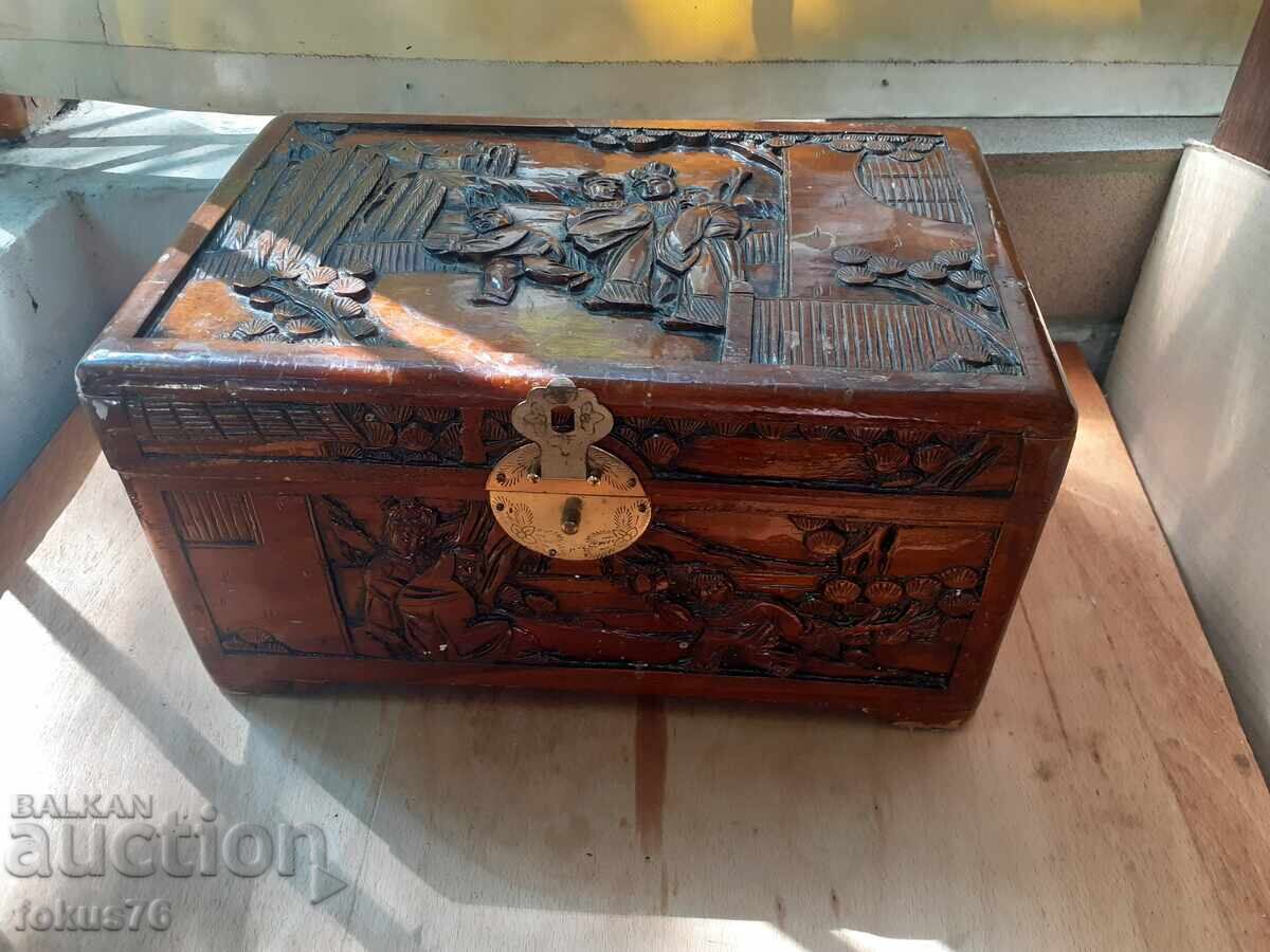 Παλιό ξύλινο κινέζικο κουτί - ξυλόγλυπτο Παλιό ξύλινο κινέζικο κουτί - ξυλόγλυπτο