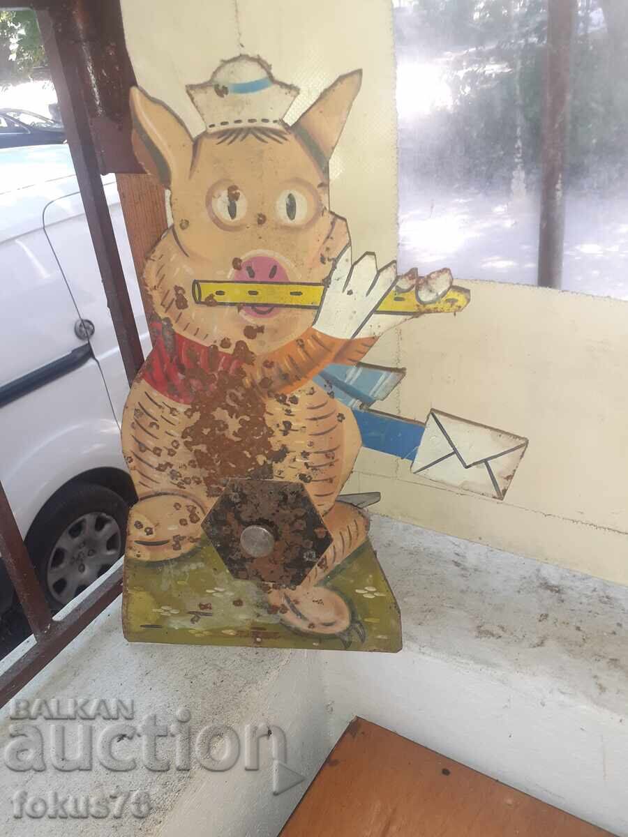 Old Bulgarian metal target toy from a shooting range/gun shop with price 250.00 BGN | € 127.82 Old Bulgarian metal target toy from a shooting range/gun shop with price 250.00 BGN | € 127.82