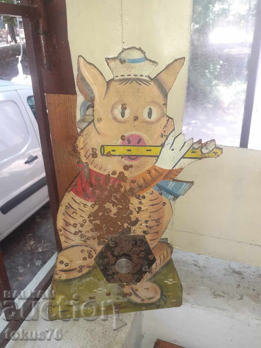 Old Bulgarian metal target toy from a shooting range/gun shop Old Bulgarian metal target toy from a shooting range/gun shop