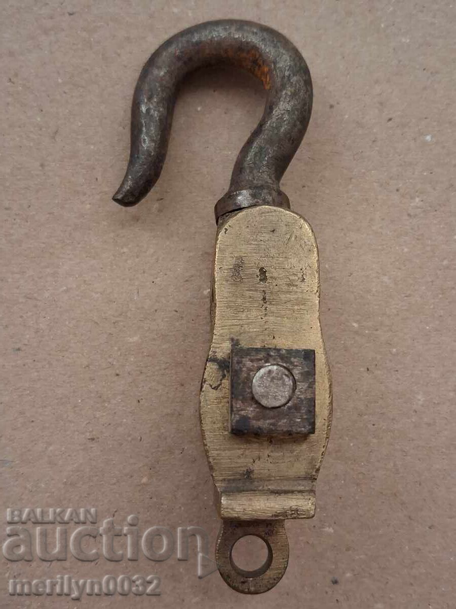 Auction Old wrought pulley polyspast wrought iron pulley pulley Auction Old wrought pulley polyspast wrought iron pulley pulley