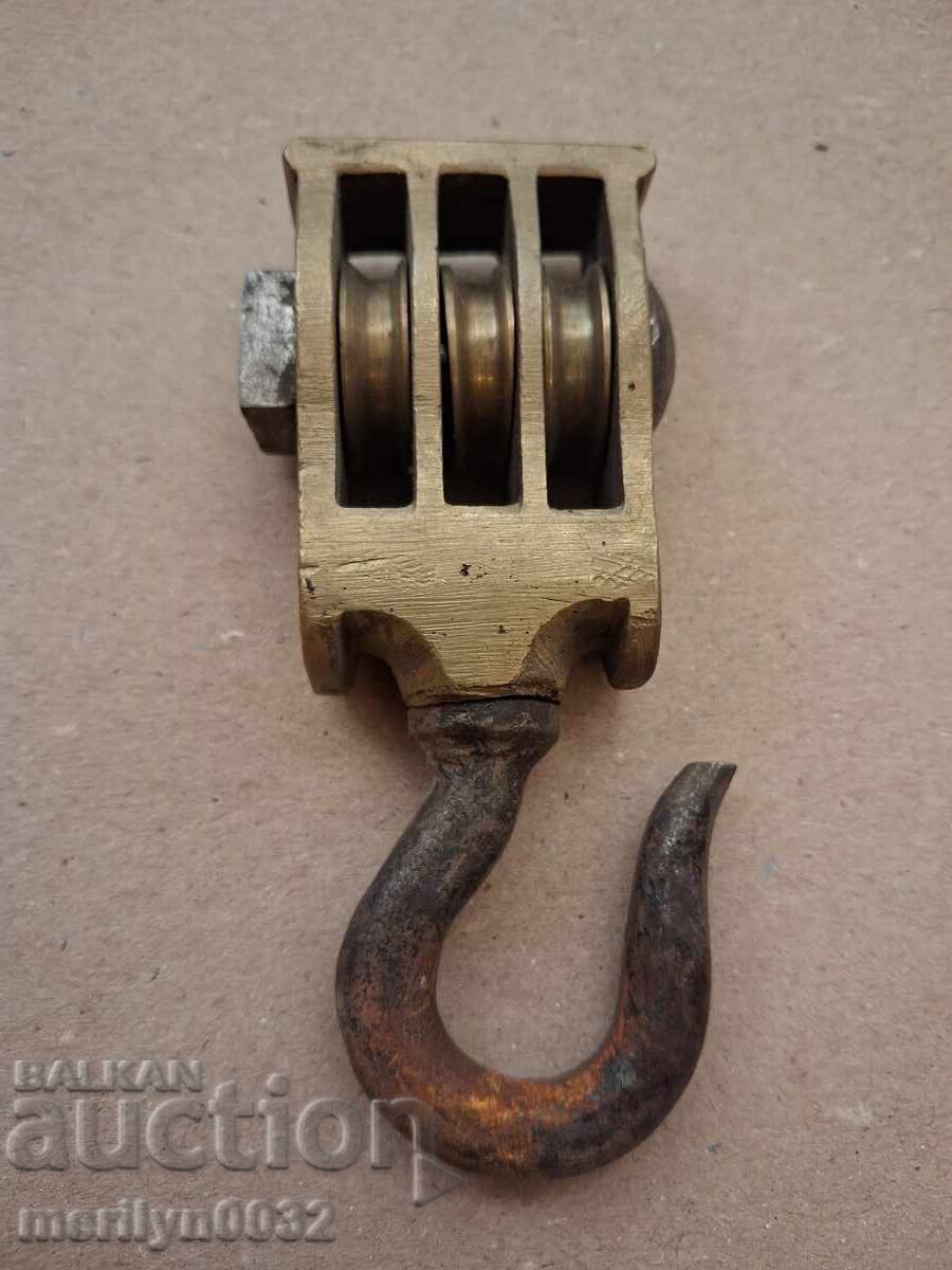 Old wrought pulley polyspast wrought iron pulley pulley - 6