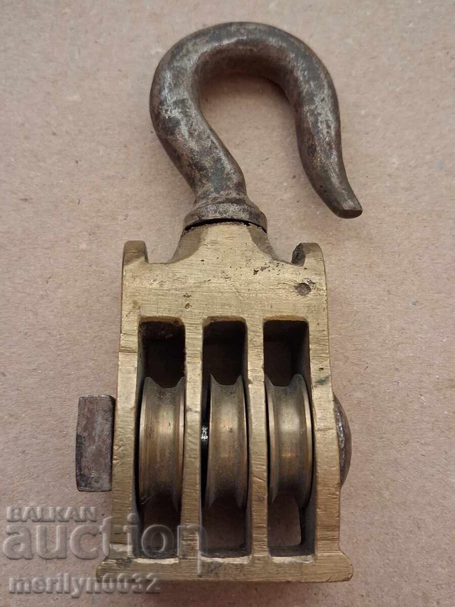 Old wrought pulley polyspast wrought iron pulley pulley