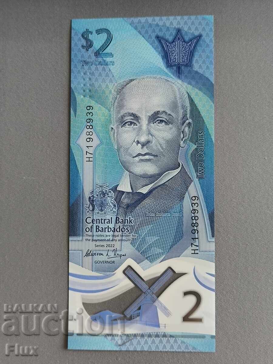 Licitație Bancnotă - Barbados - 2 dolari UNC | 2022 Licitație Bancnotă - Barbados - 2 dolari UNC | 2022