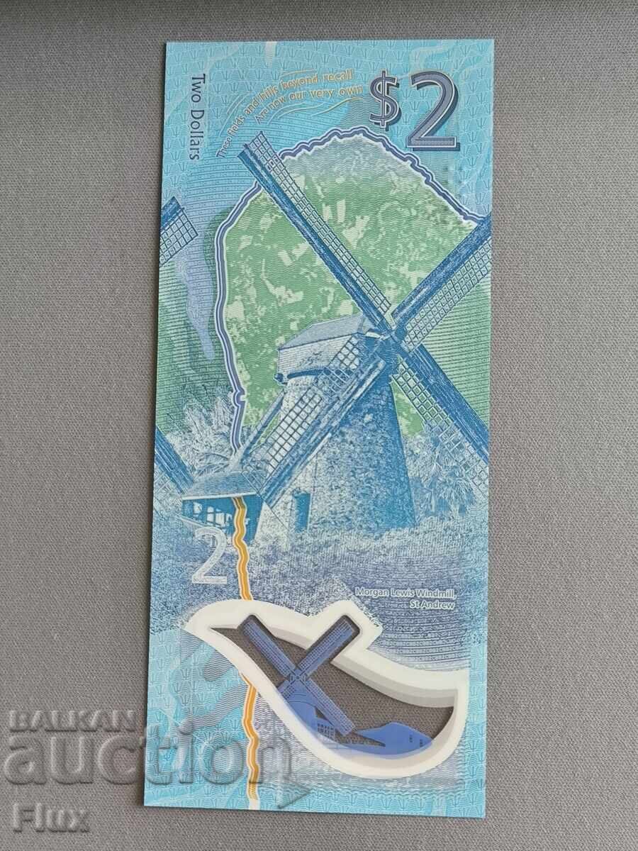 Livrarea Bancnotă - Barbados - 2 dolari UNC | 2022 Livrarea Bancnotă - Barbados - 2 dolari UNC | 2022