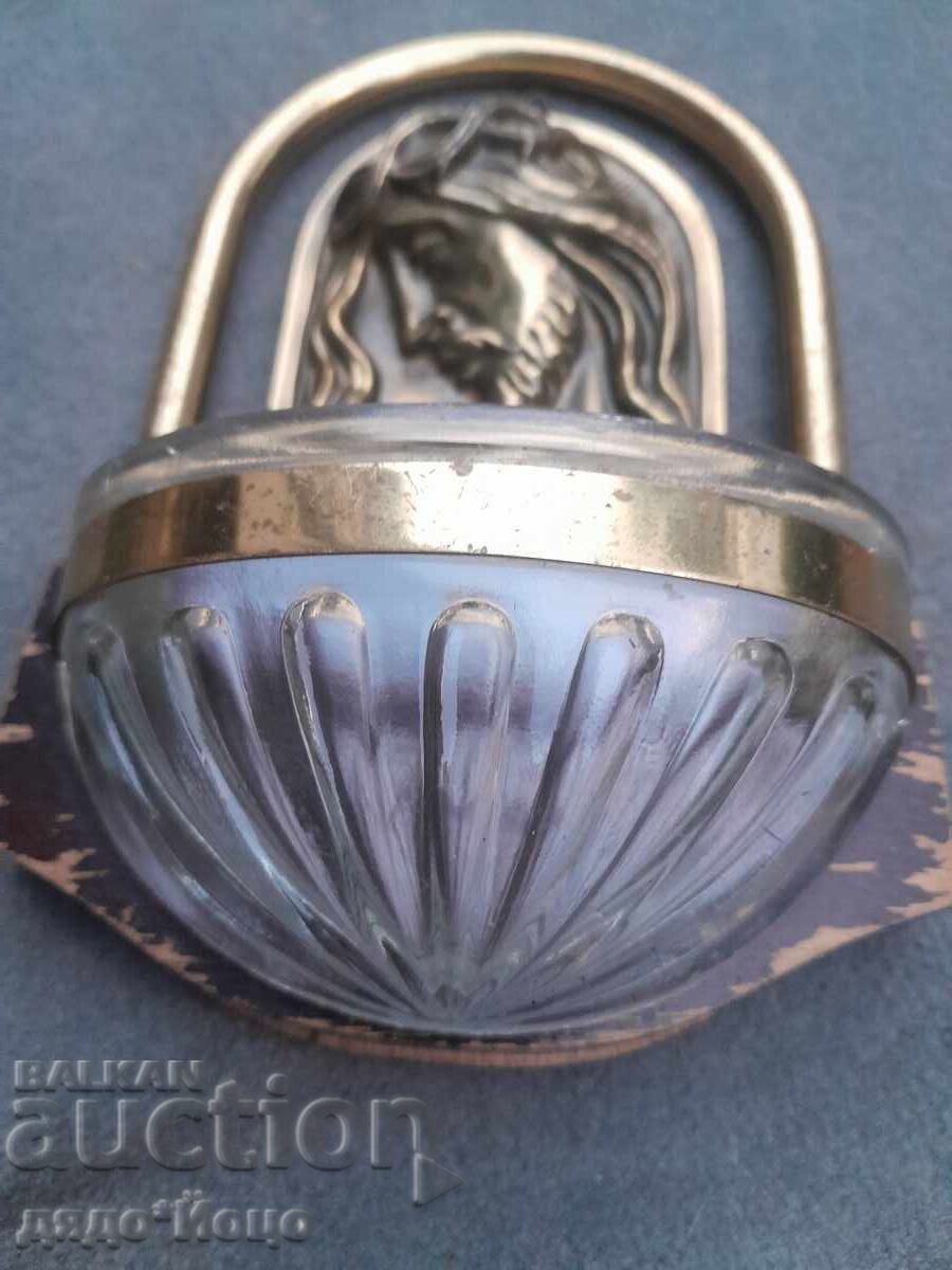 Auction  Old Holy Water Vessel with Jesus Church Utensil