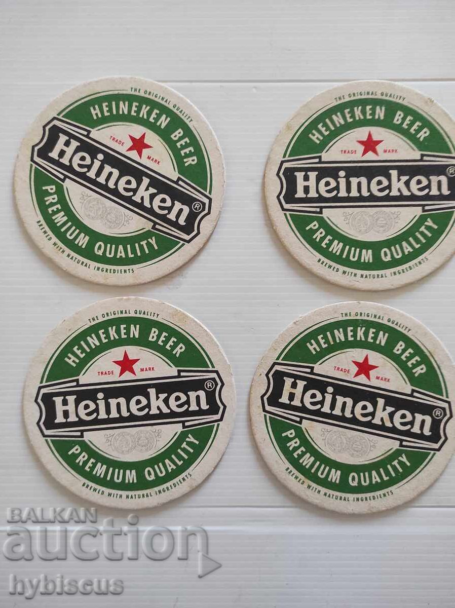 4 Heineken Beer Coasters