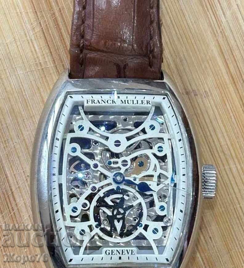 FRANCK MULLER Tourbillon Replica de Înaltă Calitate Placat cu Aur Alb 750