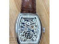 FRANCK MULLER Tourbillon Replica de Înaltă Calitate Placat cu Aur Alb 750