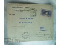 Пощенски плик 1928 - пътувал от Испания до България