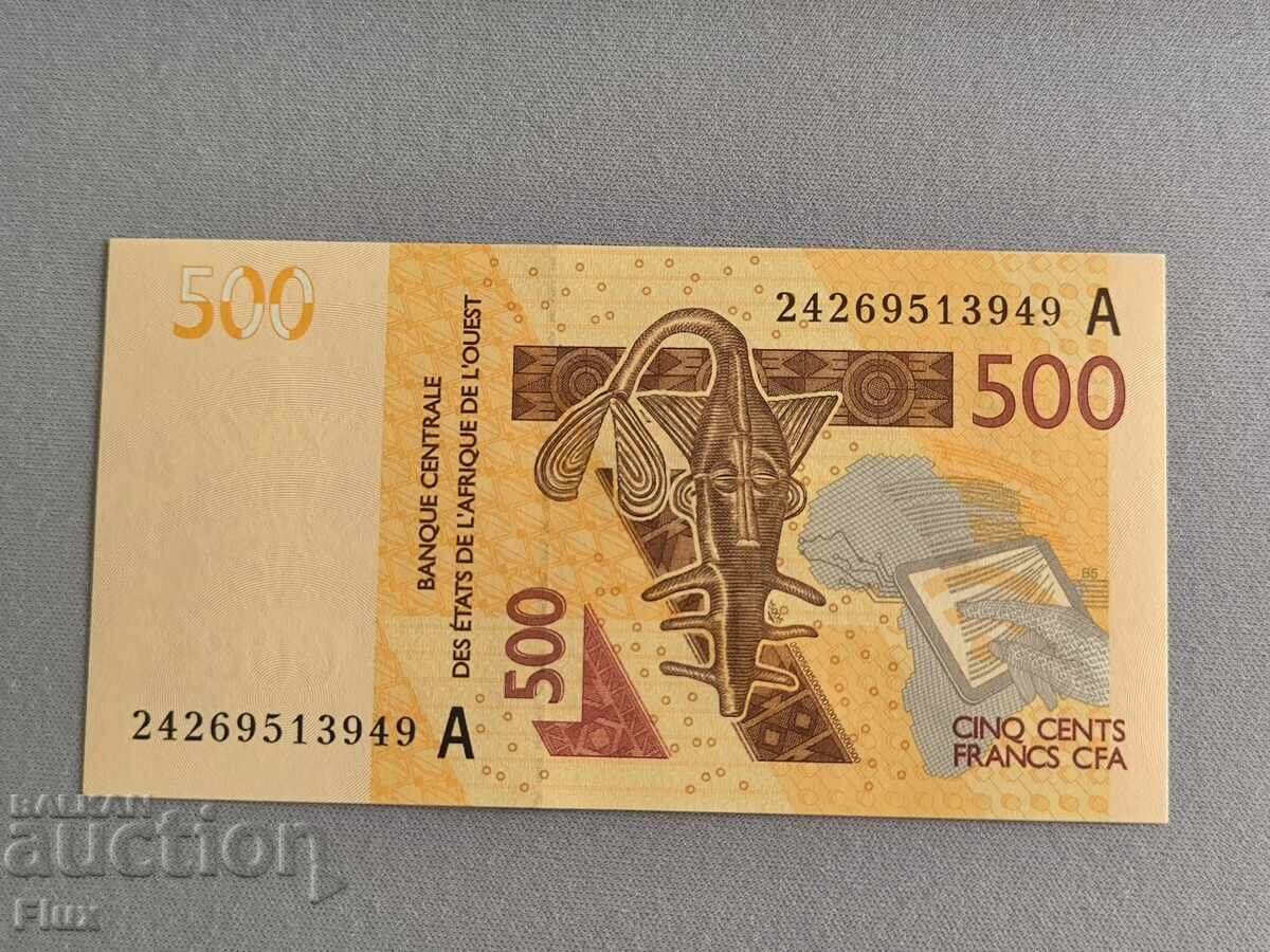 Bancnota - Coasta de Fildes - 500 franci UNC | 2012 cu preț 8.50 BGN | € 4.35