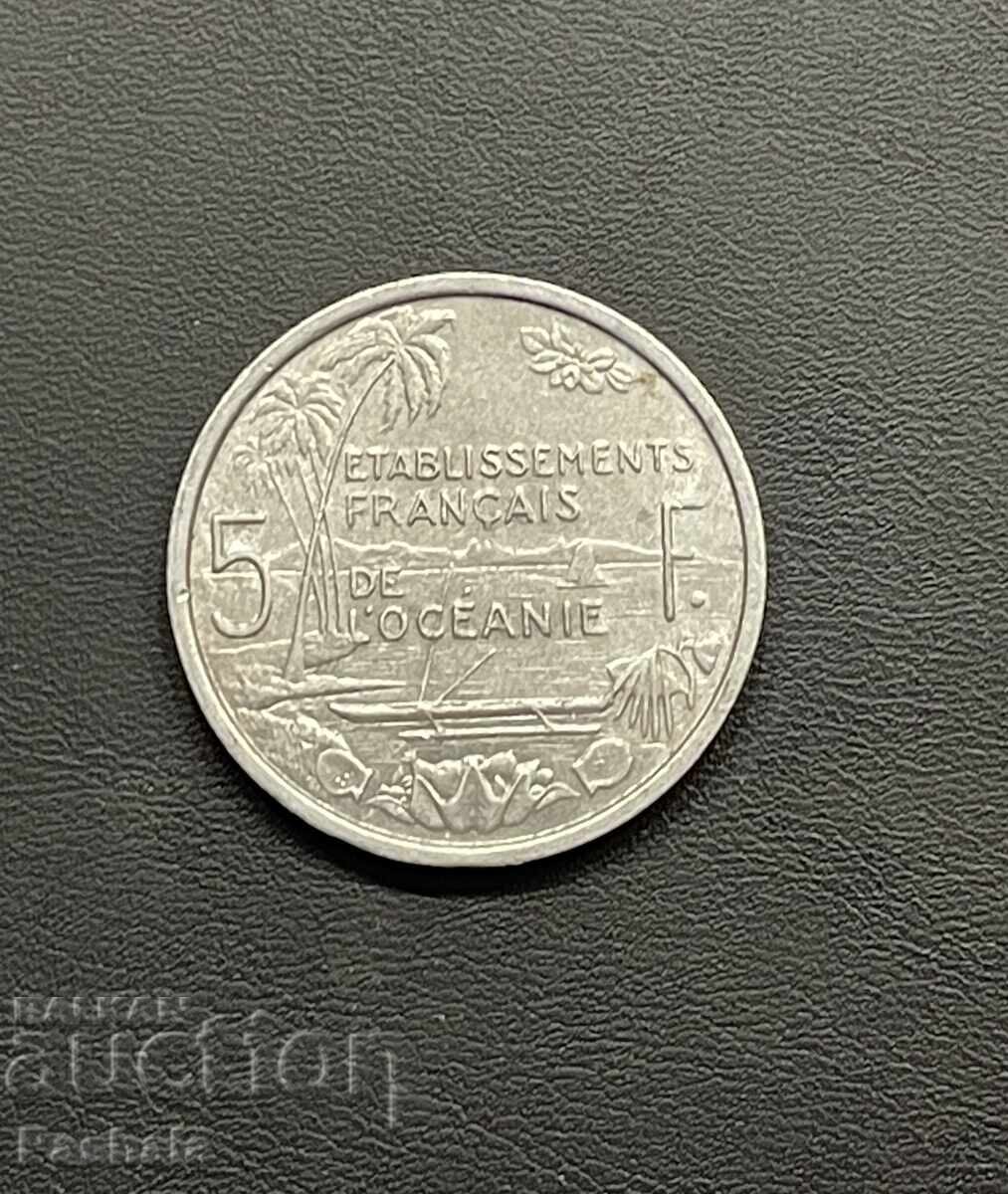 Γαλλική Ωκεανία 5 φράγκα 1952