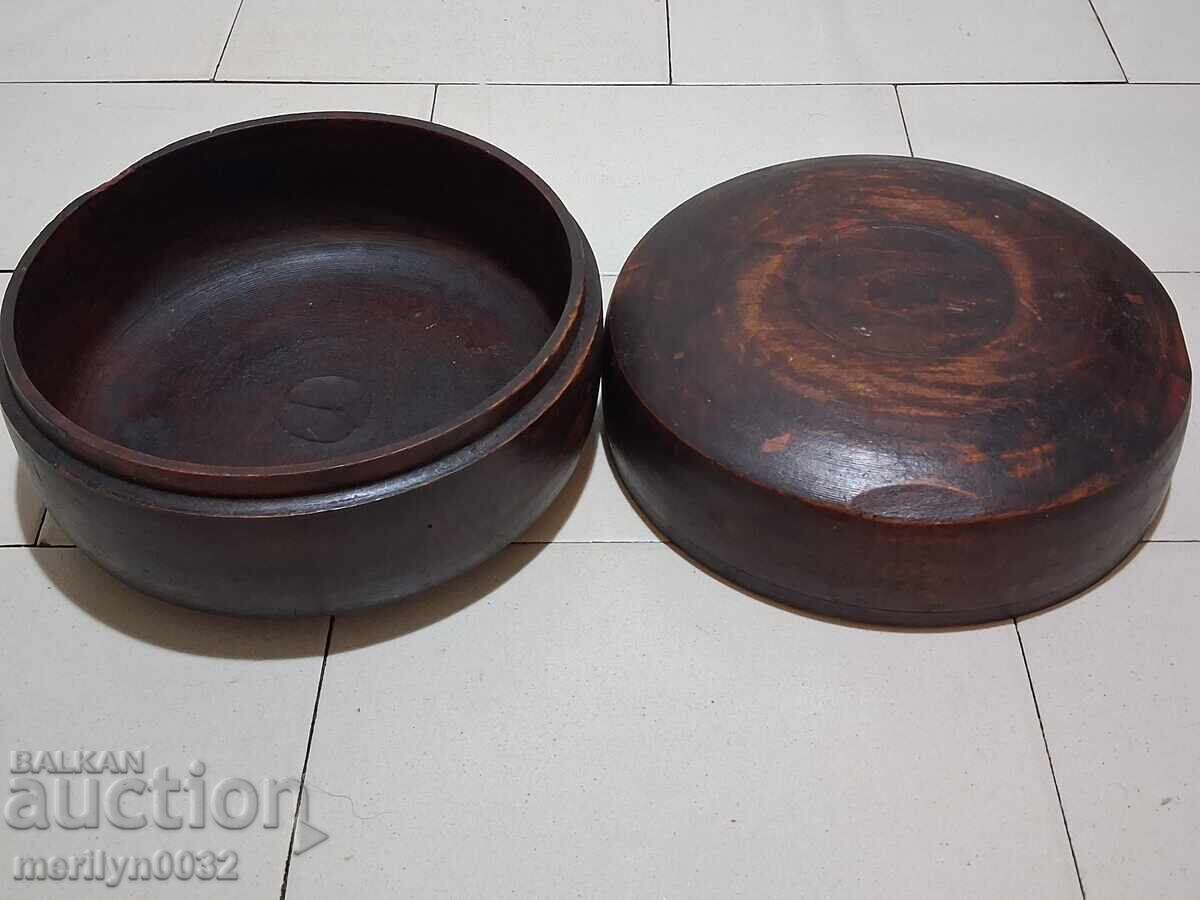 Licitație Bol din lemn bol cu capac, bol lemn primitiv