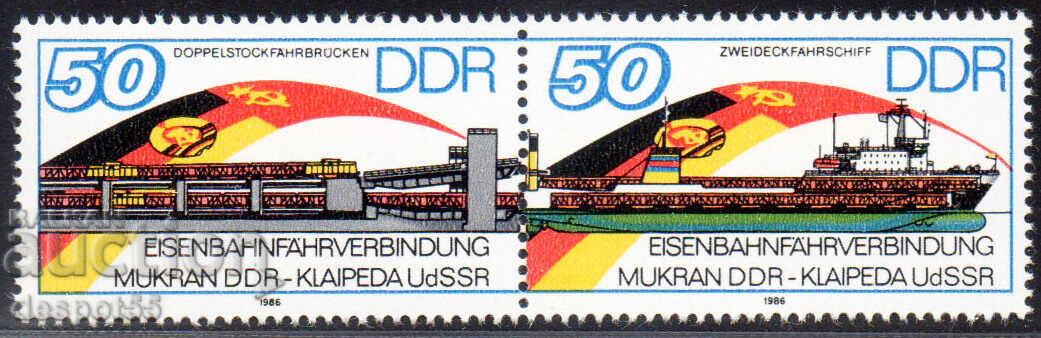 1986. GDR. Opening of the Mukran-Klaipeda railway line