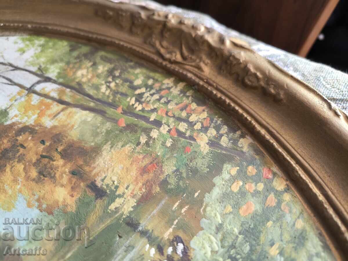 Old picture with a plaster base and frame - 6