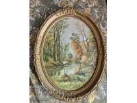 Стара картина от гипс основа и рамка